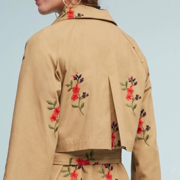 Anthropologie Jackets & Blazers - Cartonnier Embroidered Trench Jacket